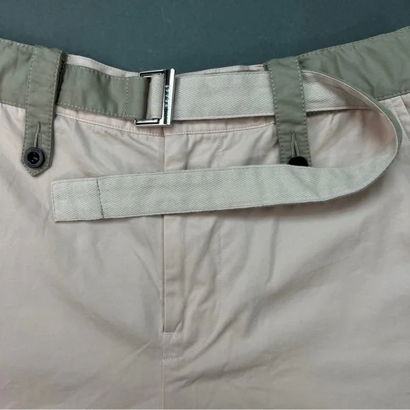 sacai Color Block Flared Belt Shorts